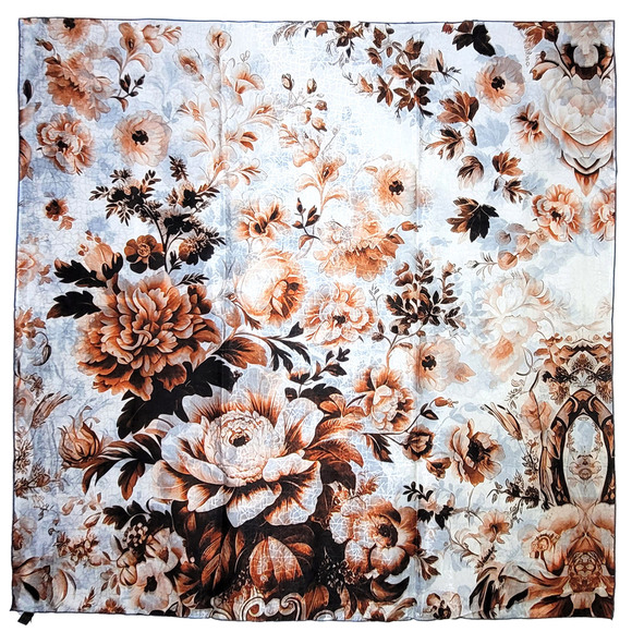 NWT Double Sided Silk Scarf 53"x53" Large Square Shawl Wrap XiangYunSha 36101 - Picture 4 of 9